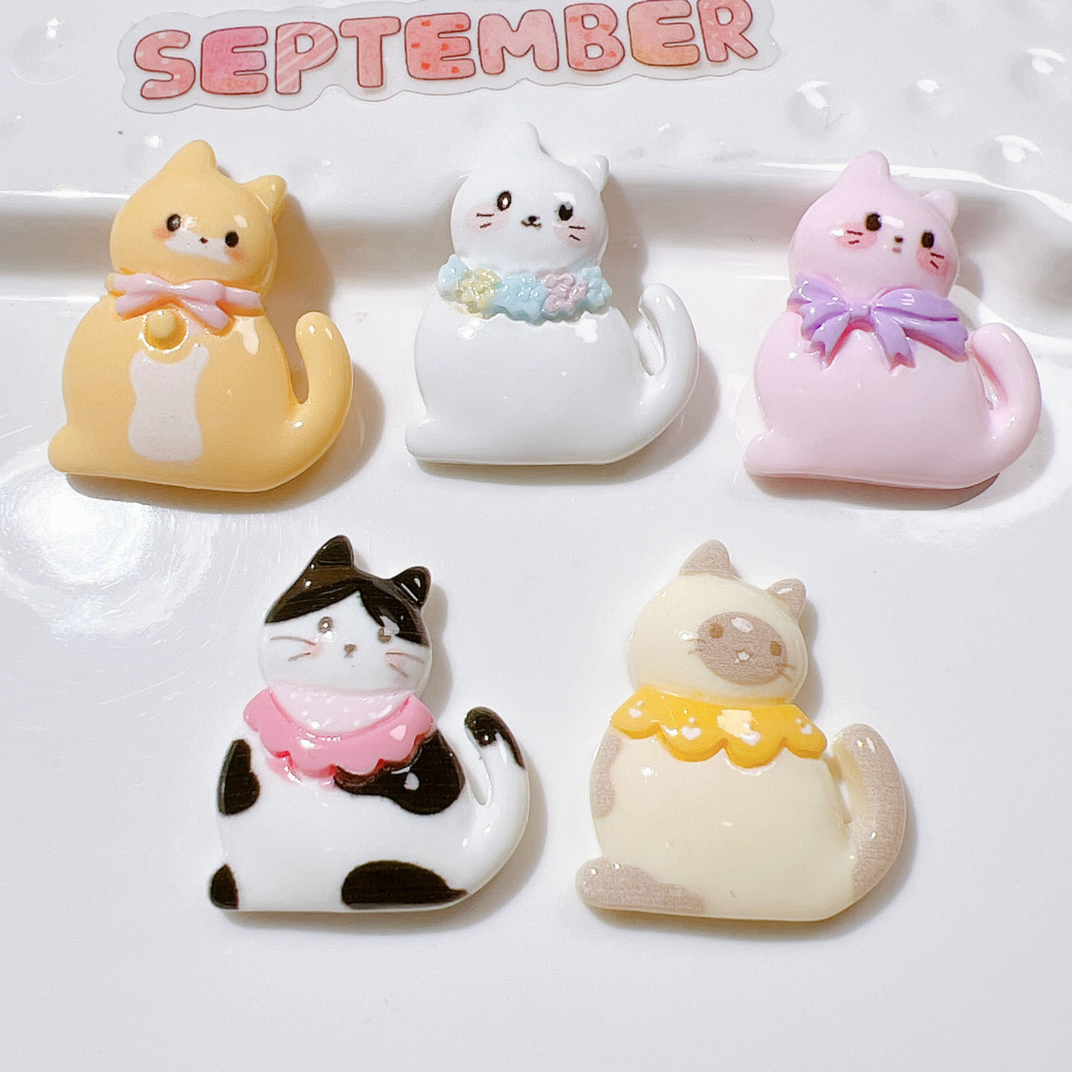 Resin Art Earrings Material - 10/20 pçs bonito bowknot gato flatback