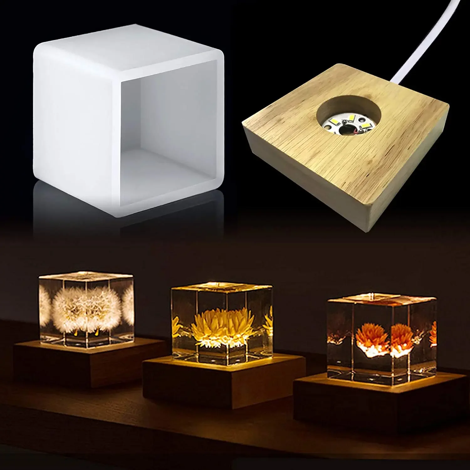 Resin Art Equipment - Molde de resina de luz quadrada,