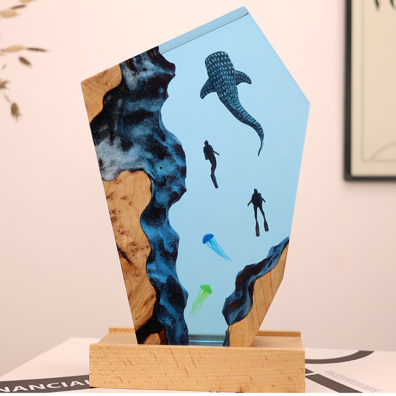 Resin Art Gift For Anniversary - Ornamento Luminoso de Resina com Búfalo