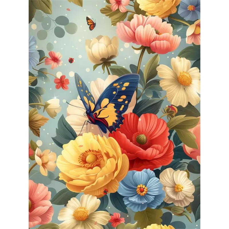 Resin Art Flowers - Pintura de Diamante por Números DIY