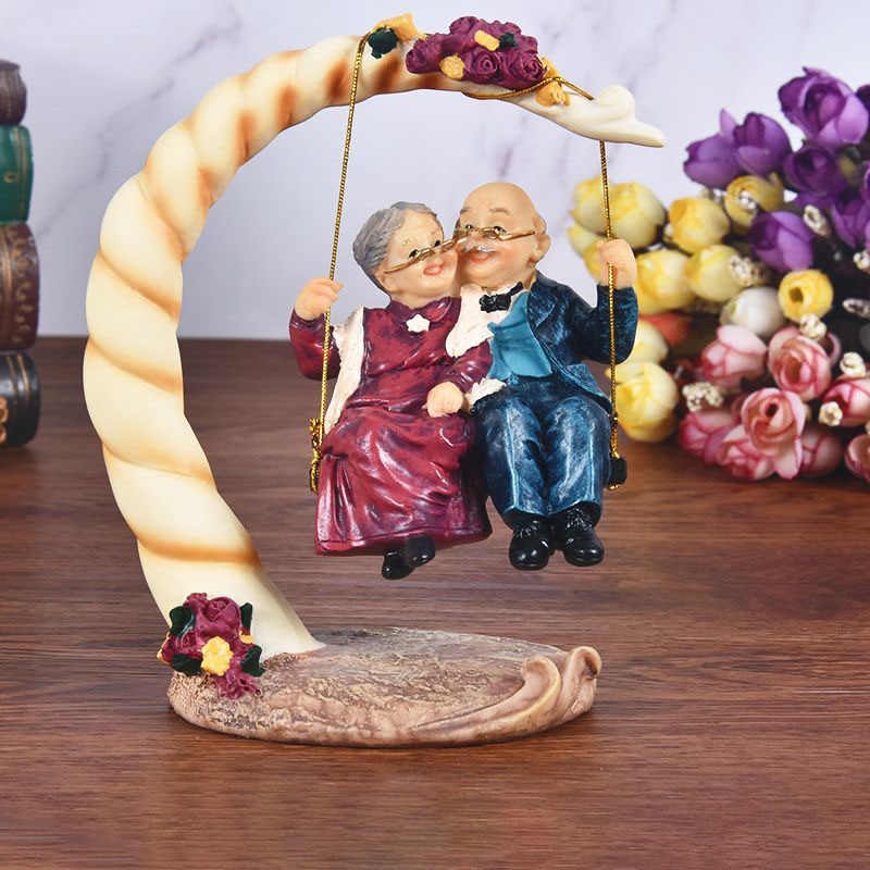 Resin Art Gift For Anniversary - Estatuetas de Resina de Casal Idoso