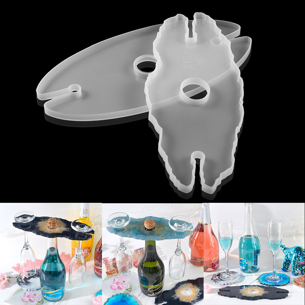 Resin Art Equipment - Resina epóxi Mold Bandeja Do Vinho,