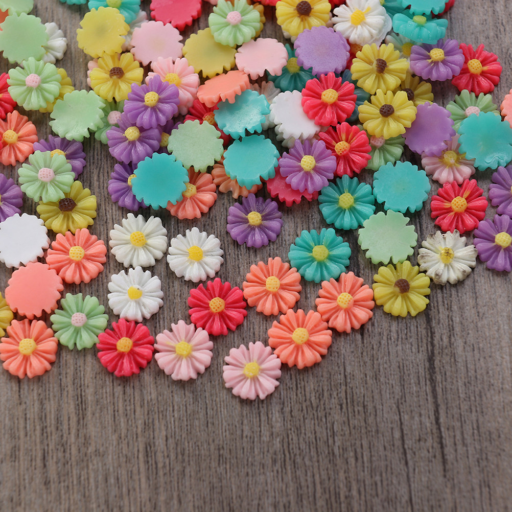 Resin Art Flowers - 200 Peças de Cabochões de Resina