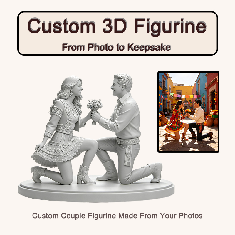 Resin Art Gift For Anniversary - Estatueta de casal personalizada, impressa em