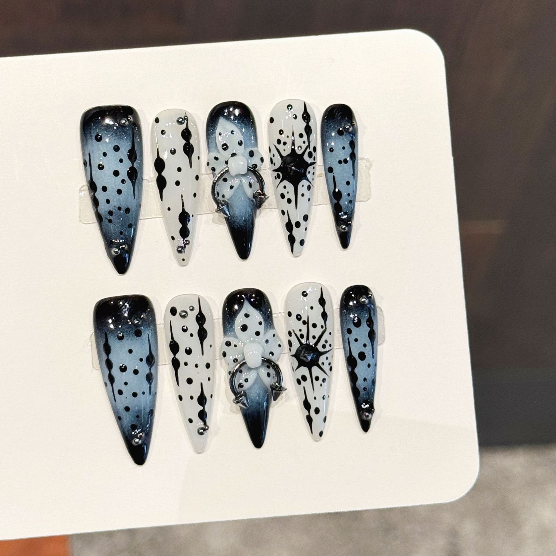 Resin Art Flowers - 10 pçs gradiente tinta azul artesanal