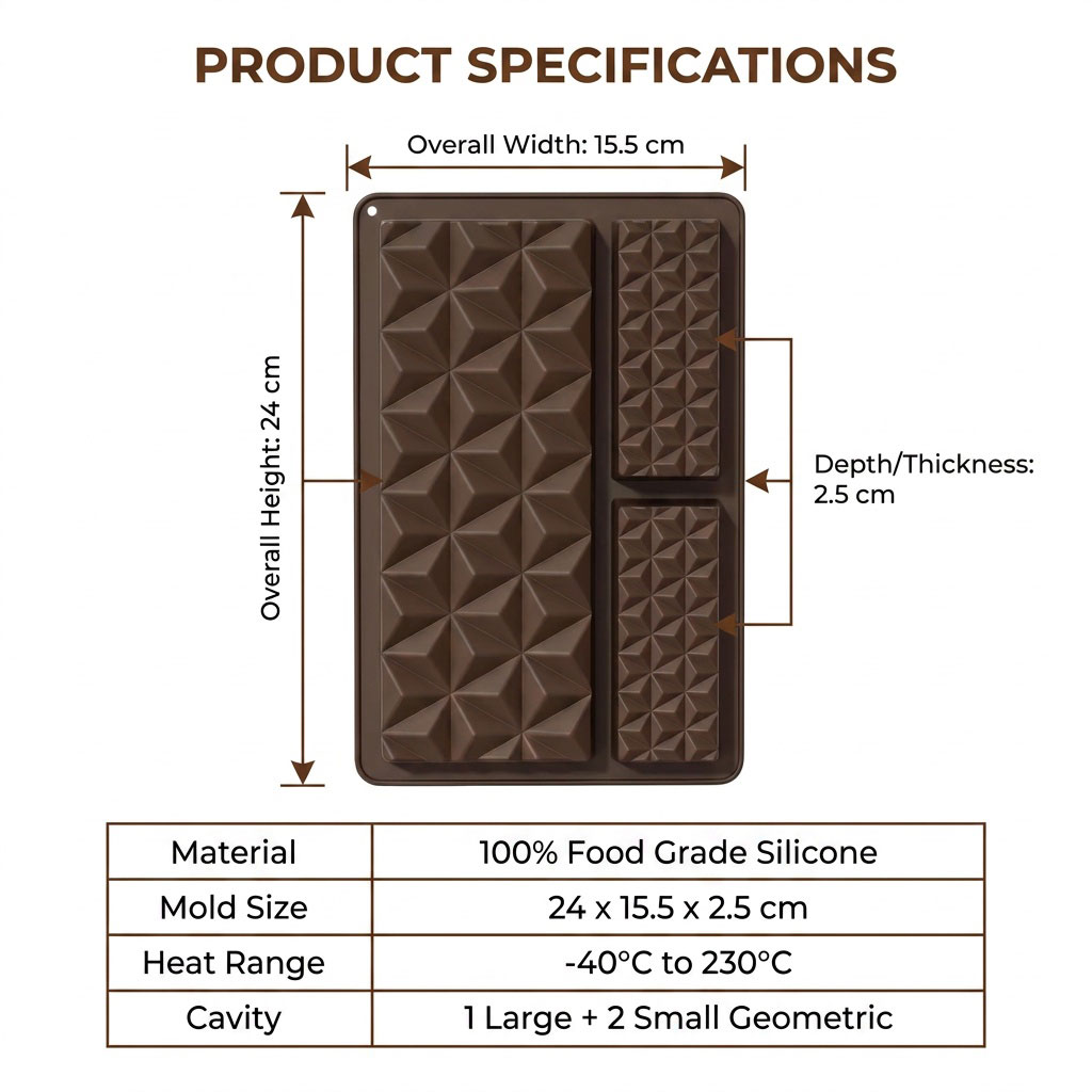 Molde de Silicone 2 em 1 para  - Tray Mold Rectangle avaliação e preço