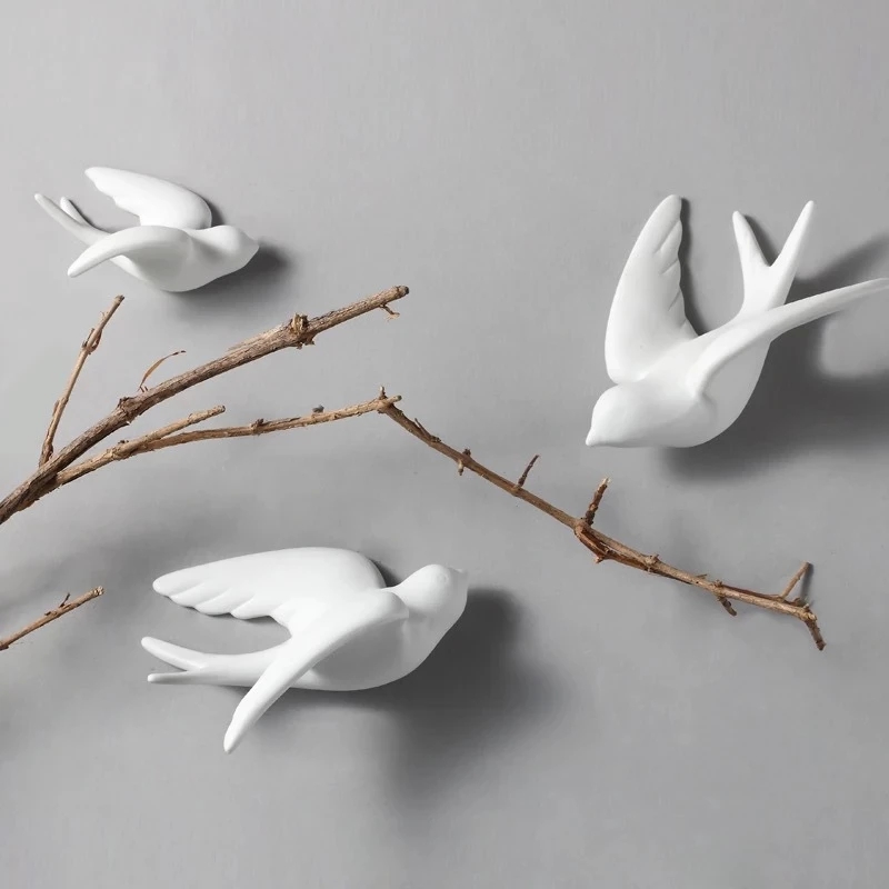 Criativo cerâmica pássaros par - Background Resin Art avaliação e preço
