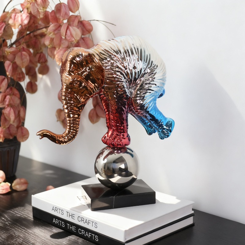 Estátua de Elefante Colorido e - Resin Art Gift For Anniversary avaliação e preço