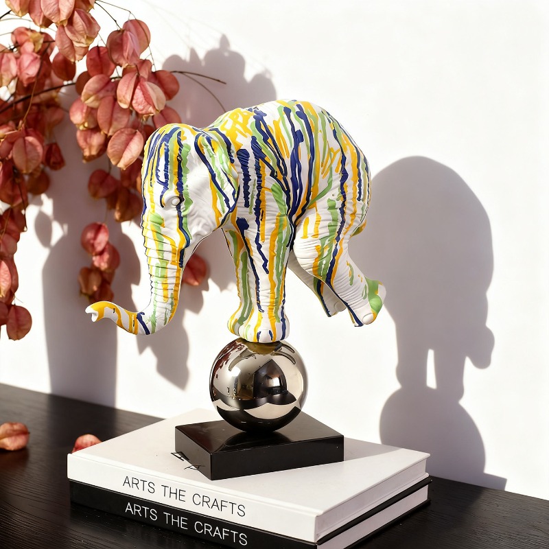 Estátua de Elefante Colorido e - Resin Art Gift For Anniversary avaliação e preço