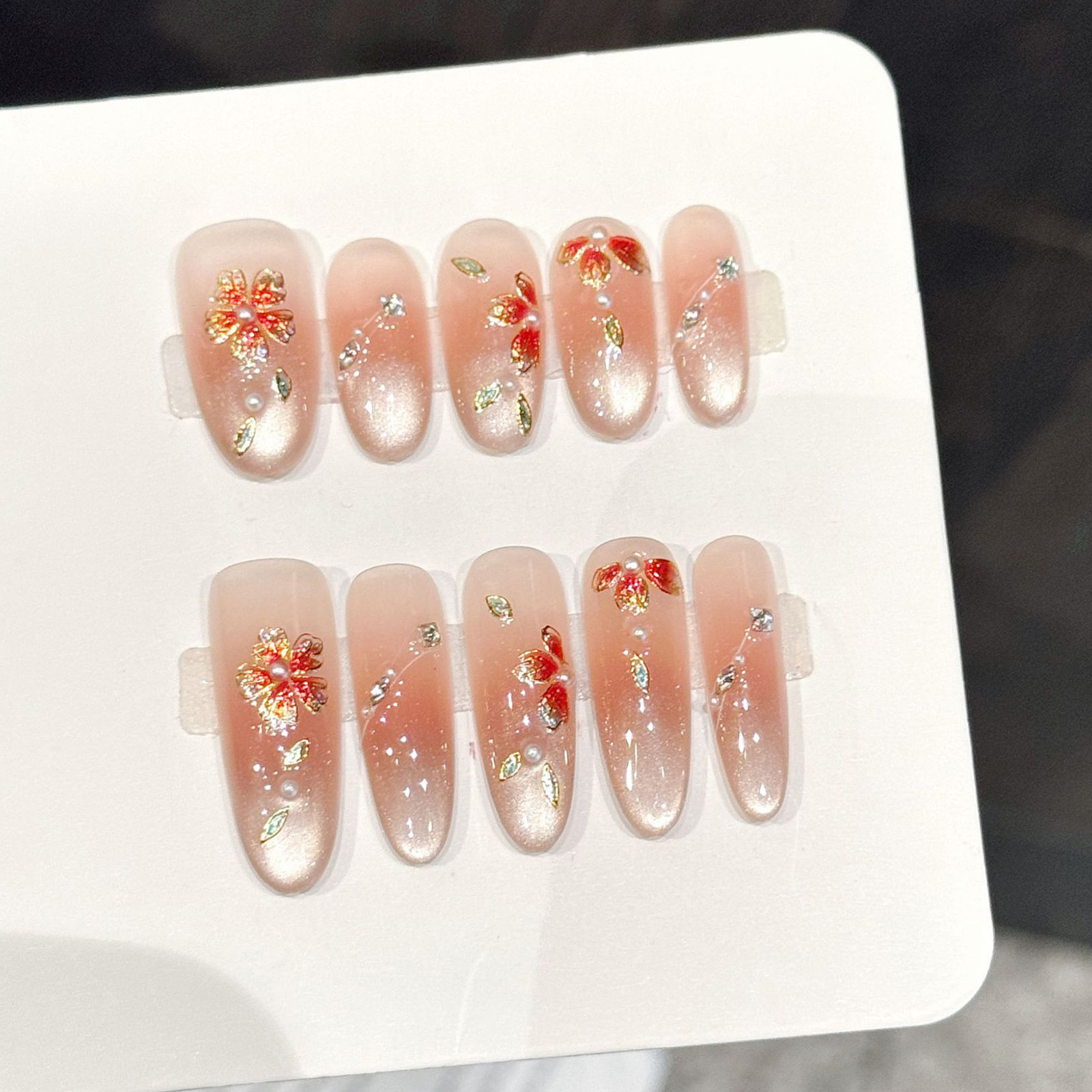 10 pçs artesanal unhas falsas  - Resin Art Flowers avaliação e preço